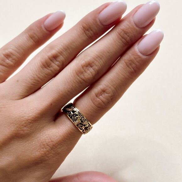 Boho Floral Ring S958 - Picture 3 of 5